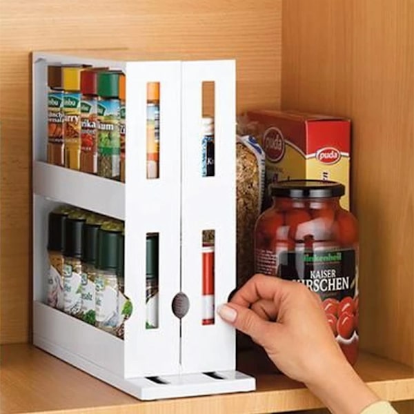 Kök Spice Organizer Rack Multi Roterande förvaring