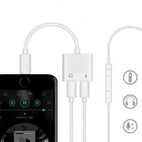 Dubbla adaptrar för iPhone 2 i 1 hörlursladdare för Apple