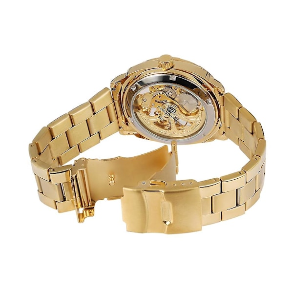 Lyxig ihålig automatisk mekanisk watch för män, klassisk