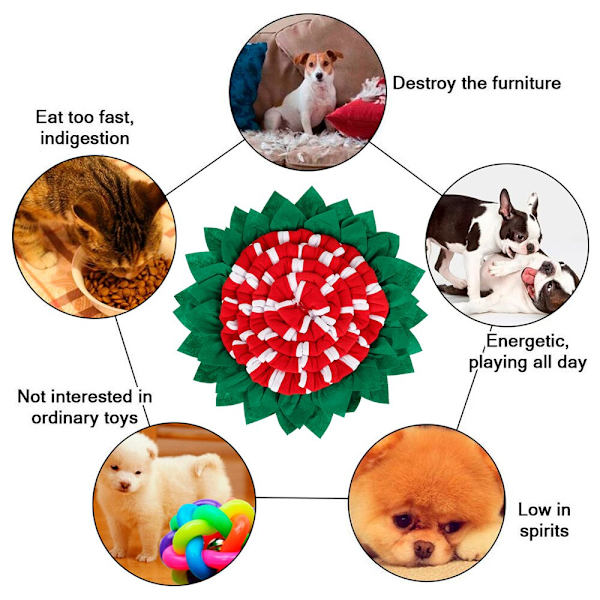 Pet Snuffle Mat Hundar Läckage Mat Anti Choking Mat Katt Hund