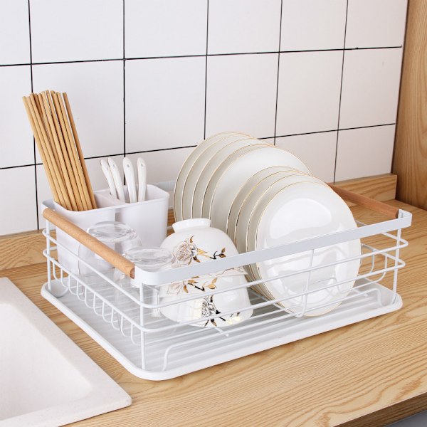 Metalltallrik Dish Drainer Rack Diskar Chopstick Hållare Nordic