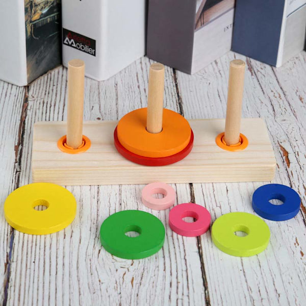 Hanoi Tower Kids Trä Early Educational Toys Classic