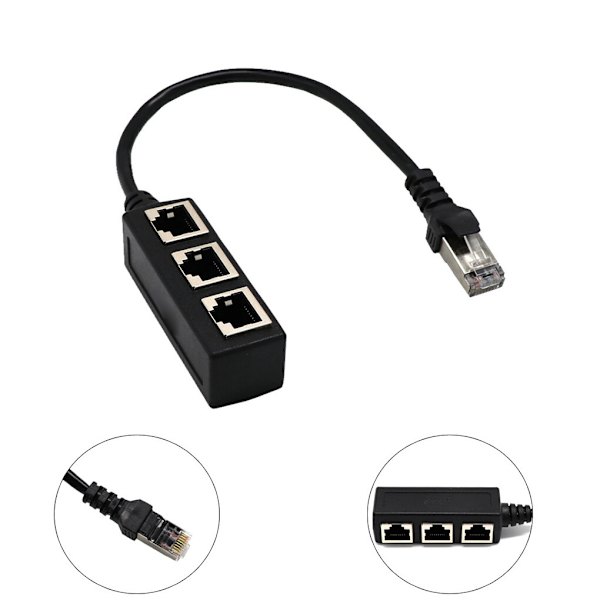 RJ45 LAN-kontakt Ethernet-nätverksdelaradapter 1 hane