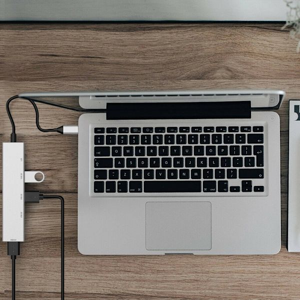 USB-C Typ C till USB 3.0 4-ports navadapter USB-C aluminium