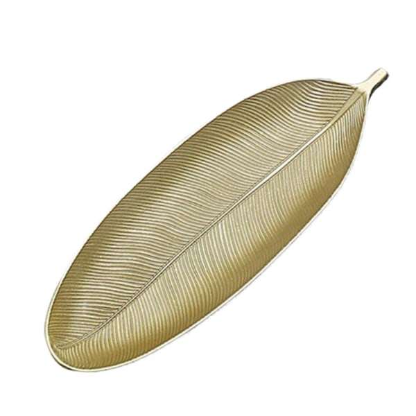 Enkel nordisk stil Trä Guldbricka Bladform Snack