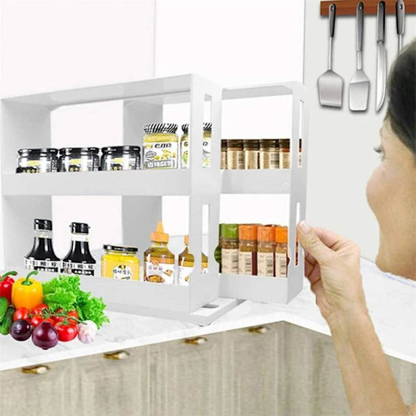 Kök Spice Organizer Rack Multi Roterande förvaring