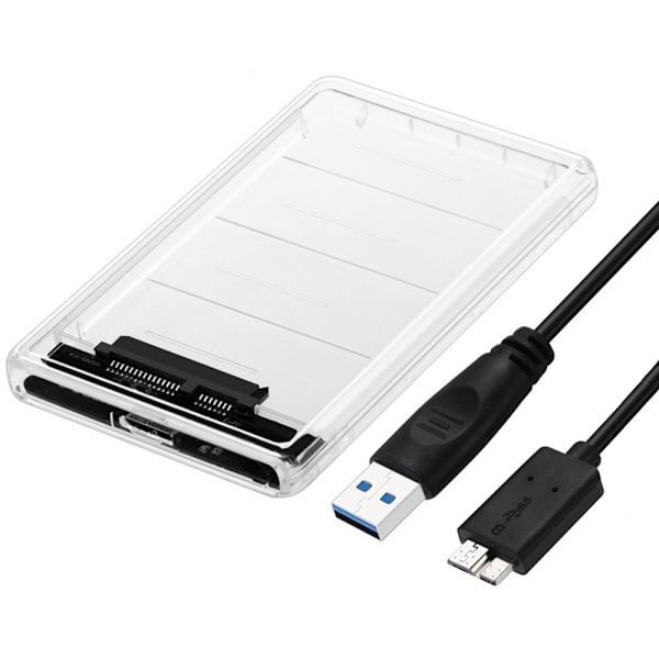 USB 3.0 SSD Mekanisk Disk Transparent Mobil hårddiskbox