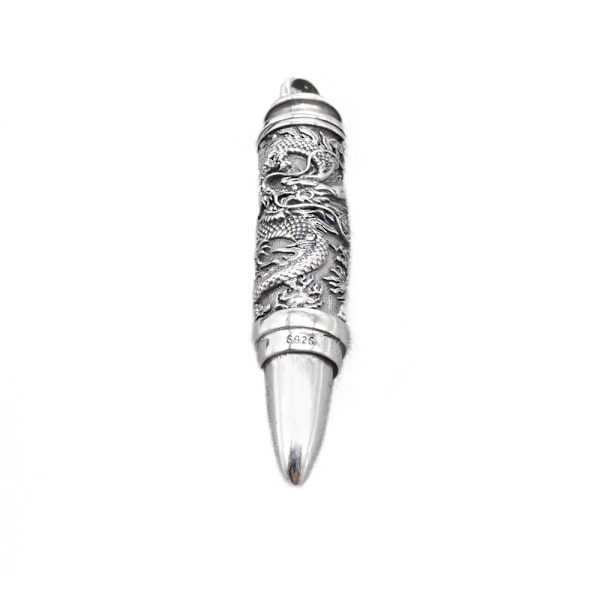 925 Sterling Silver Dragon Bullet Locket Box hängsmycke för