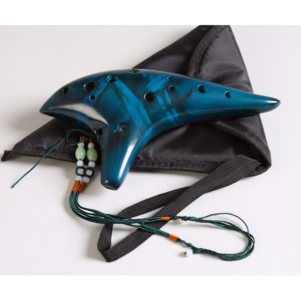12 hål Keramisk flöjt Ocarina Alto Rökt Ocarina