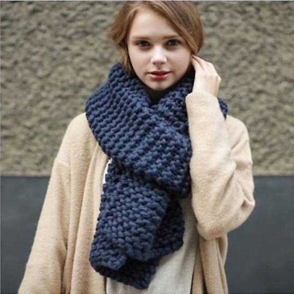Imitation Cashmere Vinter Halsduk för kvinnor Tjock Ren Färg