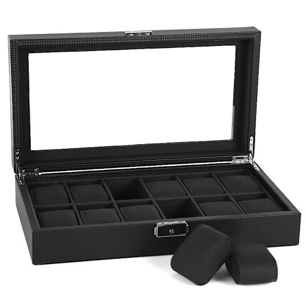 Kolfiber watch Box 12 platser Watch Display case