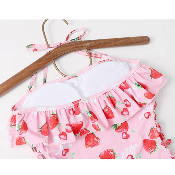 Japansk flickbaddräkt i ett stycke, Triangel söt i ett stycke Pink XL