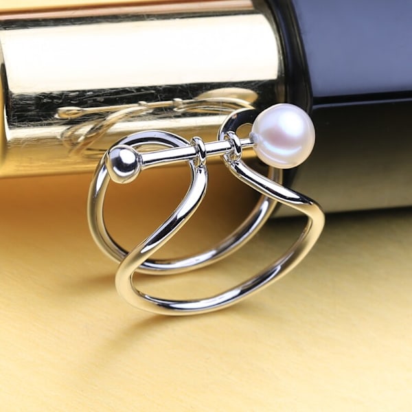 925 sterling silver ringar för kvinnor pärlsmycken mikrofon