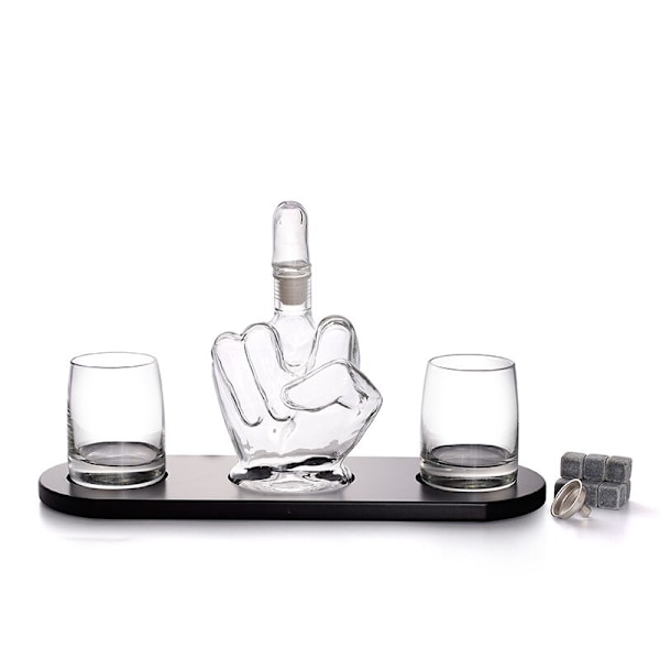 Fingerglas vinflaska Vinglasset Set Röd