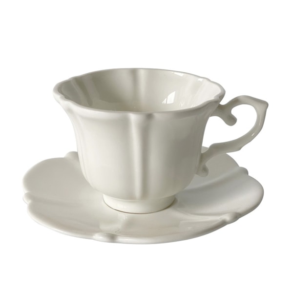 1 Set Elegant kaffekopp med fat Porslin kaffemugg
