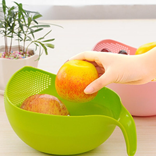 Tvätta Grönsaker Frukt Durkslag Ris Dränering Korg Med