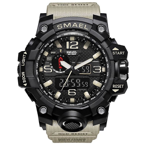 Digital Watch Pure Color Band Dual Display Waterproof Sport