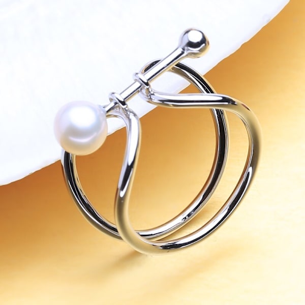 925 sterling silver ringar för kvinnor pärlsmycken mikrofon
