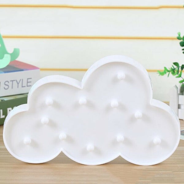 (Vit) LED 3D Moln Nattljus Lampa Vägg Baby Room Nursery