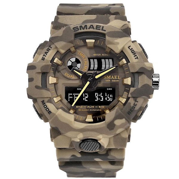 Digital Watch Camouflage Militray Dual Display Herr Sport