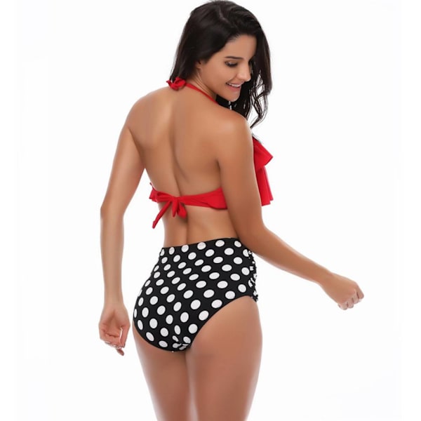 Hög midja delad baddräkt, bikini europeisk och amerikansk sexig Yellow S
