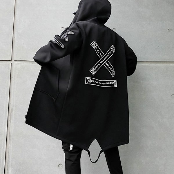 Höst män huvjackor Print Harajuku Windbreaker Ribbon