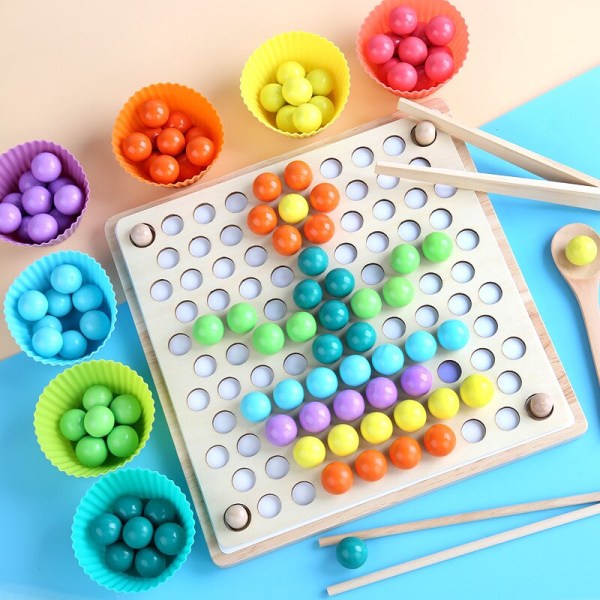 Montessori Wooden Beads Game Educational Early Learn