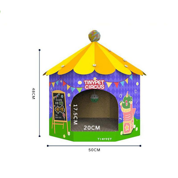 Tecknad Cat Scratcher Circus Cat Nest Grind Claws Cylinder