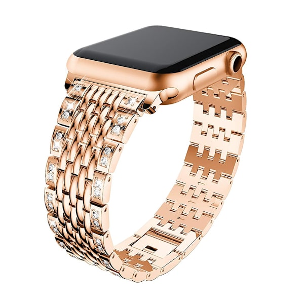 Rem För Apple Watch 4 5 6 SE 40mm Lyx Diamant Rostfri
