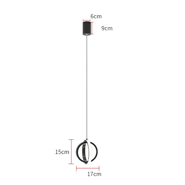 17W sovrum Sängen liten ljuskrona Designer Led Living