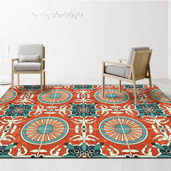 80*120CM Retro Forntida Europeiskt Mönster Circle Vardagsrum