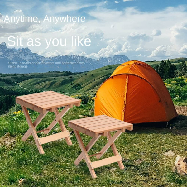Stor hopfällbar Maza i massivt trä, Utomhuscamping picknickstol Copper