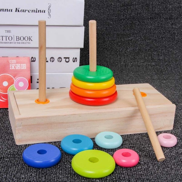 Hanoi Tower Kids Trä Early Educational Toys Classic