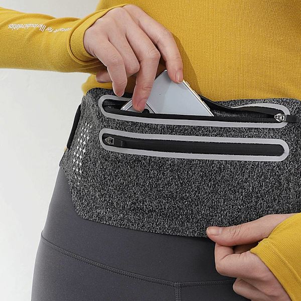 Vattentät Lycra Body Midjeficka, Utomhus dubbel dragkedja Red