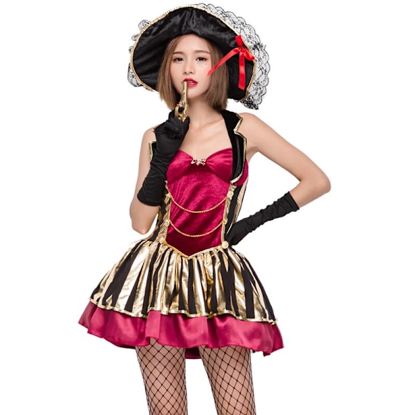 Halloween Kostym Kvinna Cosplay Piratklänning Klänning Kvinna
