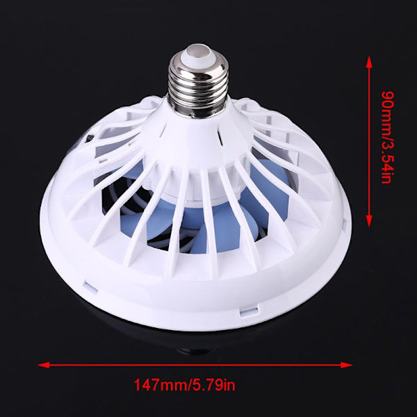 2i1 AC 220V E27 12W LED-lampa E27 Takfläkt LED-lampa