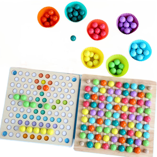 Montessori Wooden Beads Game Educational Early Learn