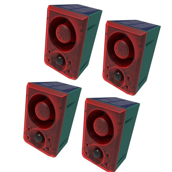 4-pack Säkerhetslampa Ljudlarm Rörelsesensor IR-sensor Utomhus