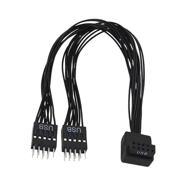 ClutterFree Desktop Solution Bent USB Header Extension 9Pin til Dobbel Port