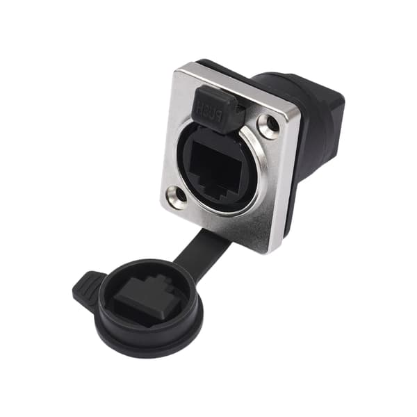 D-formad Panelmonterad RJ45 Hona Adapter Cat6 Cat5e Kompatibel Vattentät