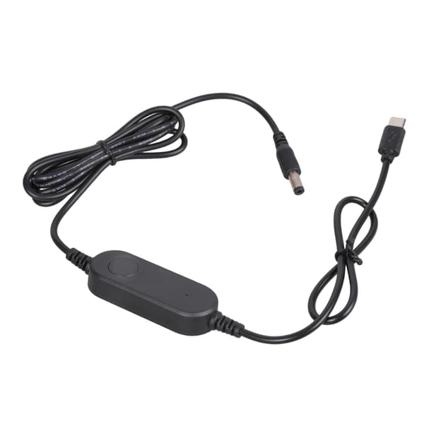 To-modus USB C strømkabel 5V2A til 12V konvertering 160cm plasthus LED-statuslys