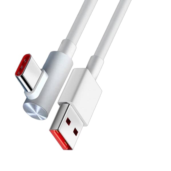 USB Typ C Snabbladdningsdatakabel för Mobiltelefon Surfplatta 120W 90 Grader