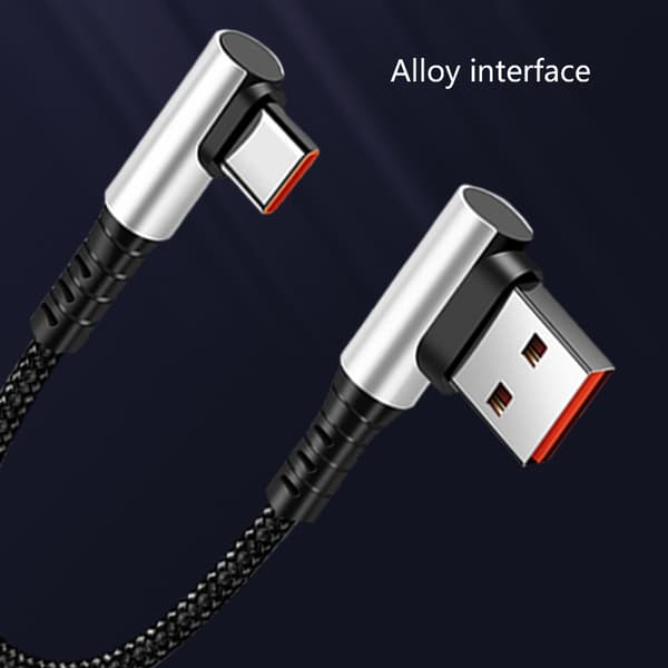 Snabb USB till Typ C snabbladdningsdatakabel 480 Mbps för högtalare 0.5m double elbow