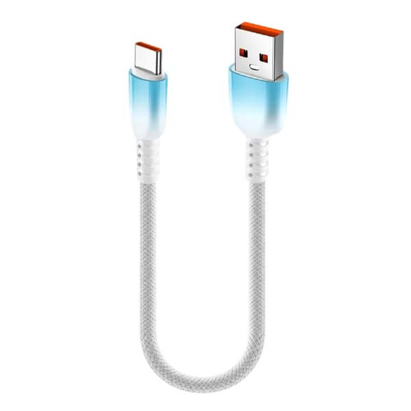 Nopeasti latautuva gradientti USB C -kaapeli, lyhyt punottu nailon