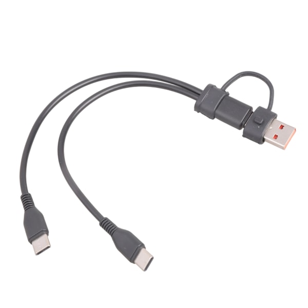 2 i 1 USB C Splitter Type C+USB til Dobbelt USB C Hurtigopladningsadapter