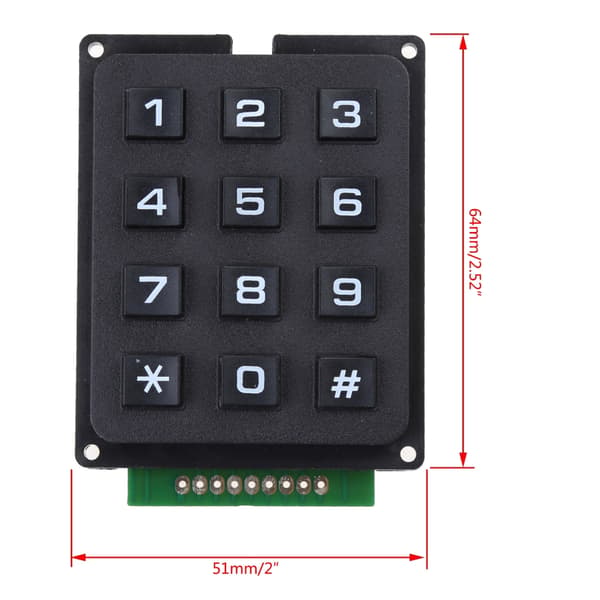 4x3 Matriser Array 12 Tangentknappsats Matriser Tangentbordsenheter Elektrisk