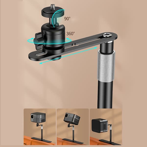 Plug-in Bordsmonterad Projektorfäste 360 Graders Justerbar för Hemmabruk null - Without tray