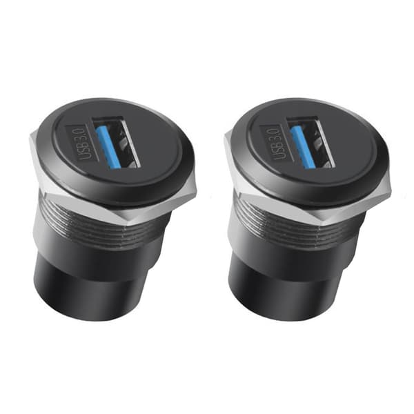 Metall Rund Modul RJ45 Rak Nätverk USB2.0 USB3.0 Panelmontering