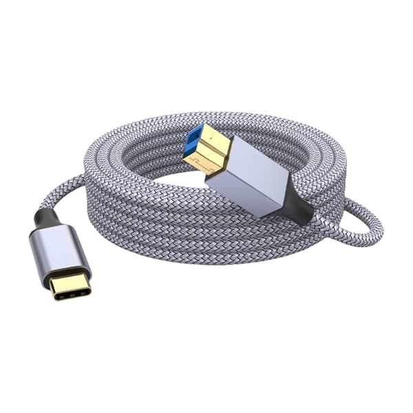 Type C til USB B printerkabel bred kompatibilitet fleksibelt flettet kabel