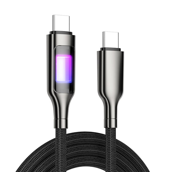 Fargerik LED Type C til Type C-kabel 100W hurtiglading